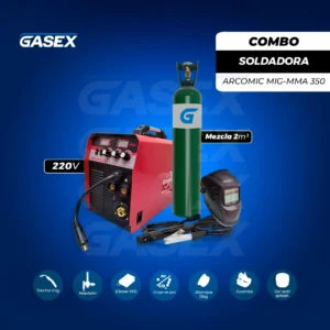 Combo Soldadora MIG Arcomic 350 15kg + Cilindro de 2 m³