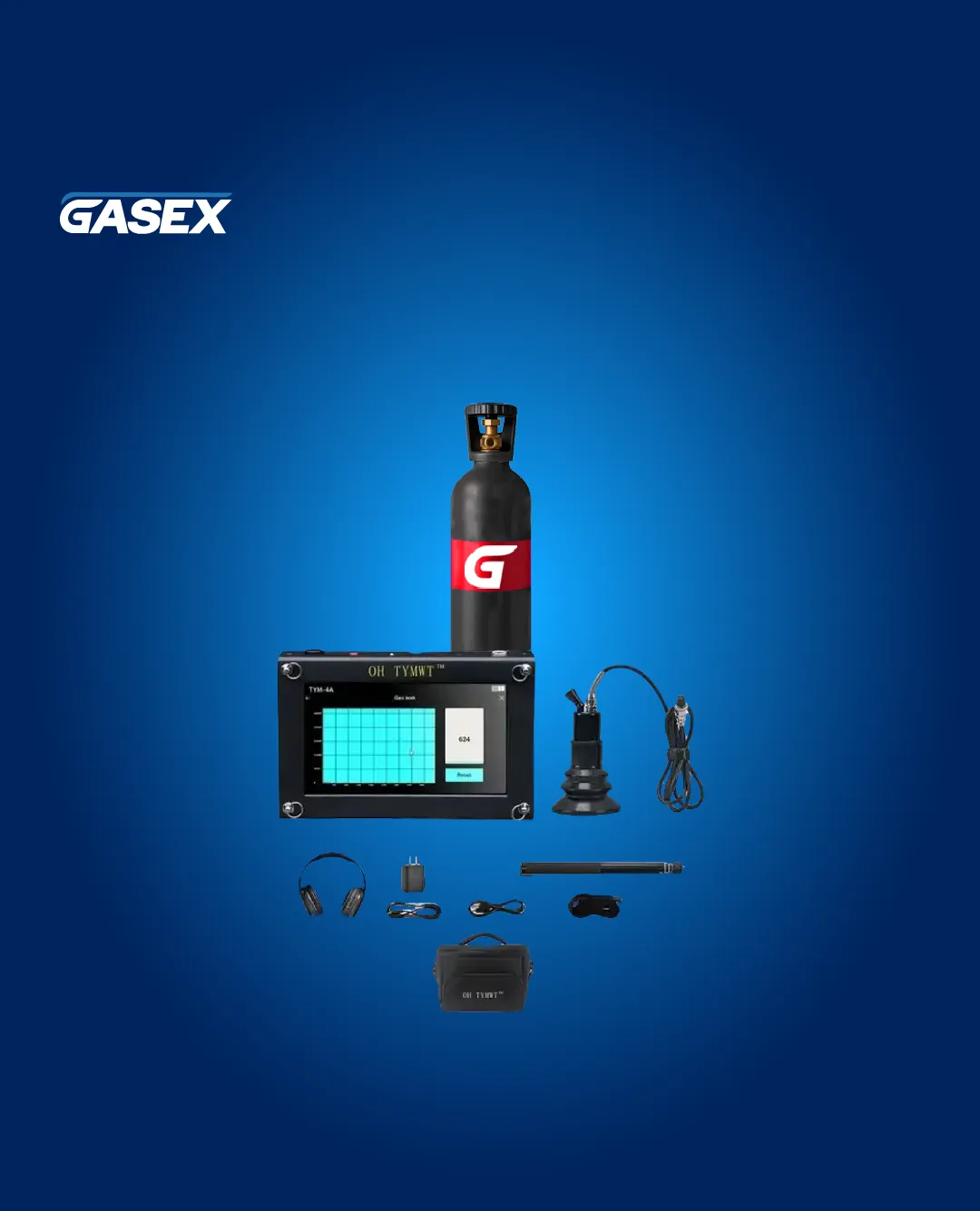 COMBO Venta Detector de Fugas TYM-4A + Gas Trazador 1,5 m³