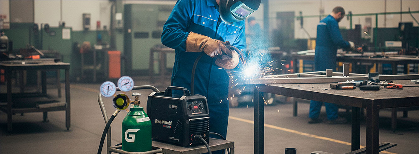 Soldadora MMA/TIG HF BlackWeld – 180A + Cilindro de Argón 2 m³