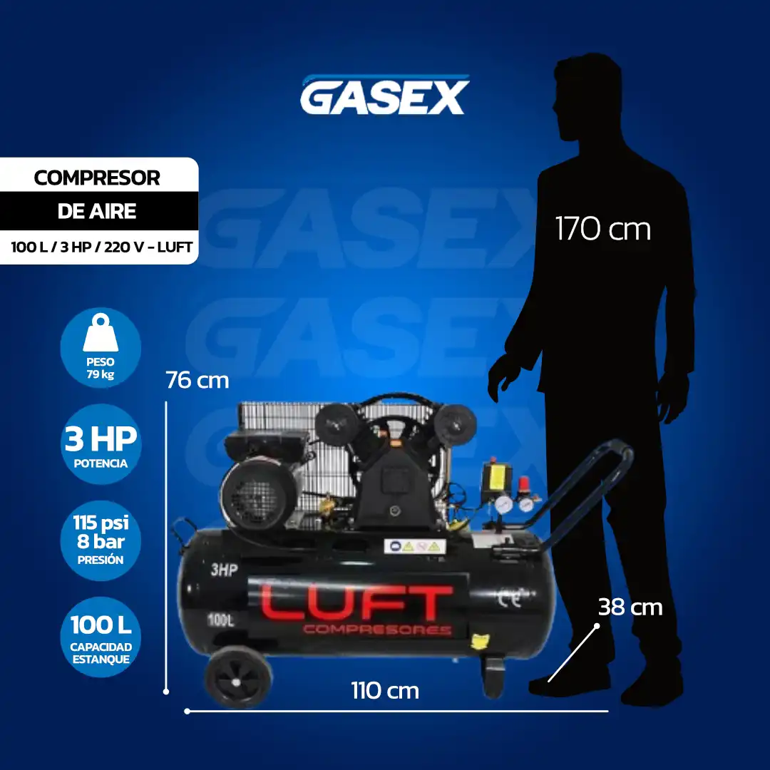 VENTA Compresor de Aire Luft – 100L/3 HP