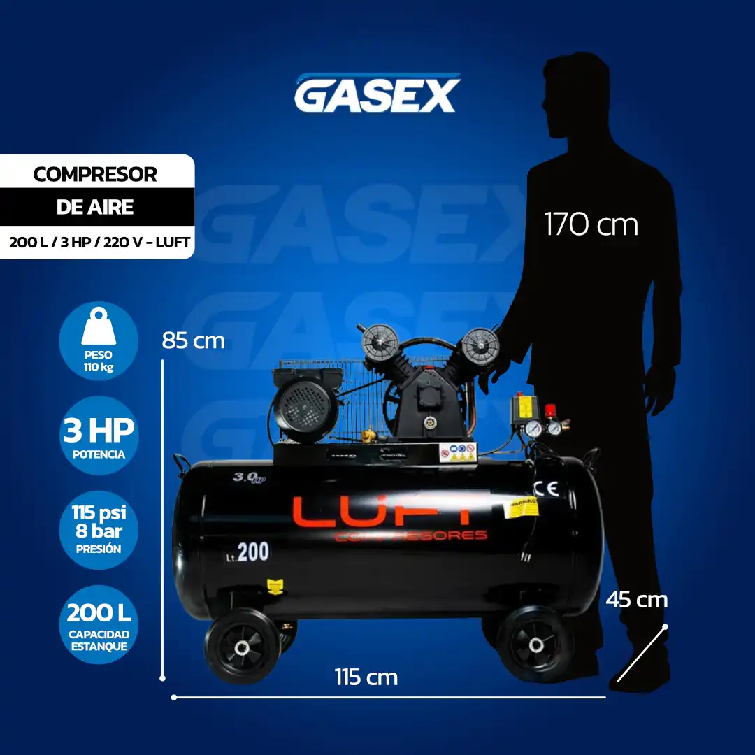 VENTA Compresor de Aire Luft – 200L / 3 HP