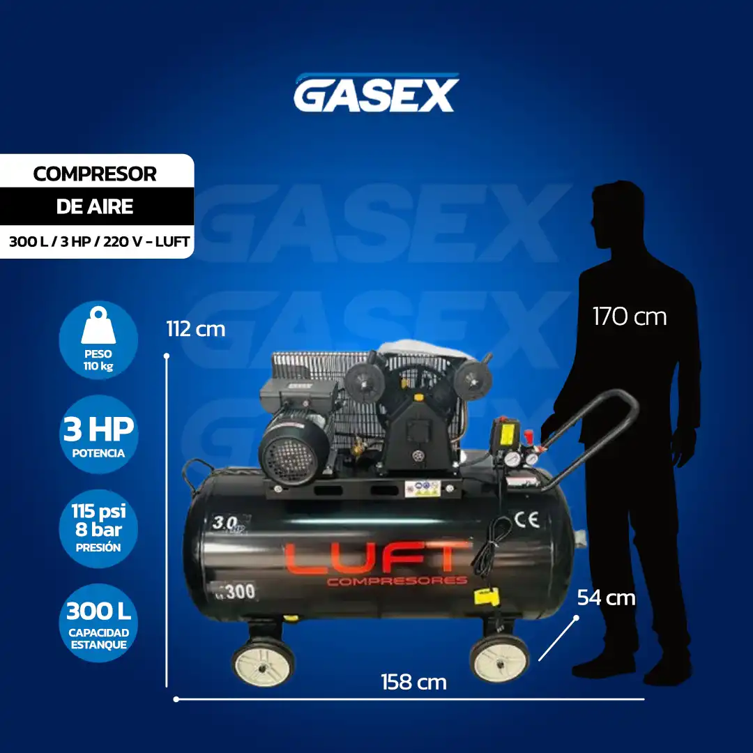 VENTA Compresor de Aire Luft – 300L / 3 HP