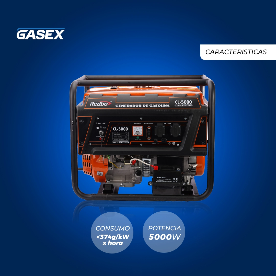 VENTA Generador Gasolina Redbo – CL-5000 Partida Eléctrica