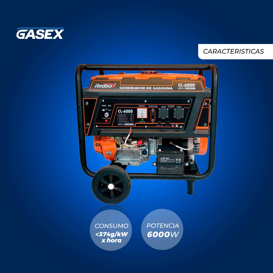 VENTA Generador Gasolina Redbo – CL-6000 Partida Eléctrica