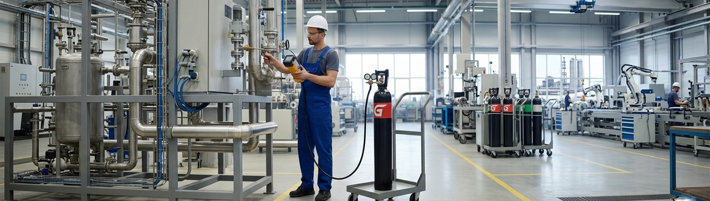 Cilindro de 6 m³ de Mezcla Gas trazador (95%N2 / 5%H2)