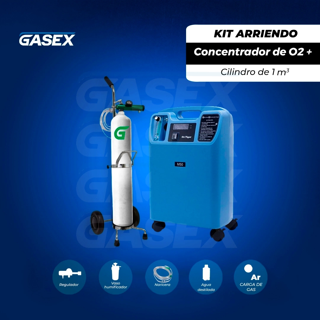 COMBO Arriendo Kit Concentrador + Cilindro 1 m³
