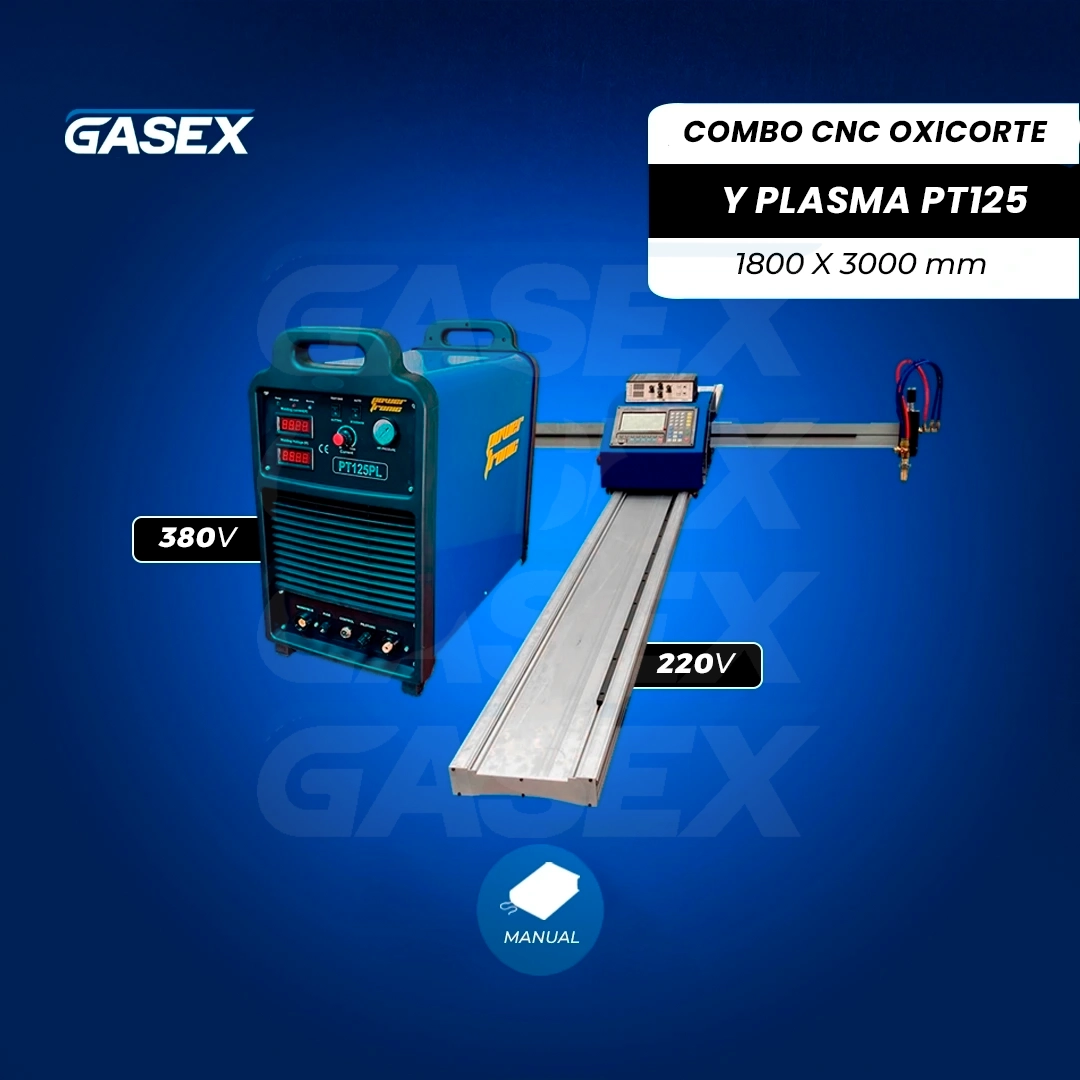 COMBO Venta CNC Oxicorte Y Plasma Powertronic – PT125 1800 X 3000mm