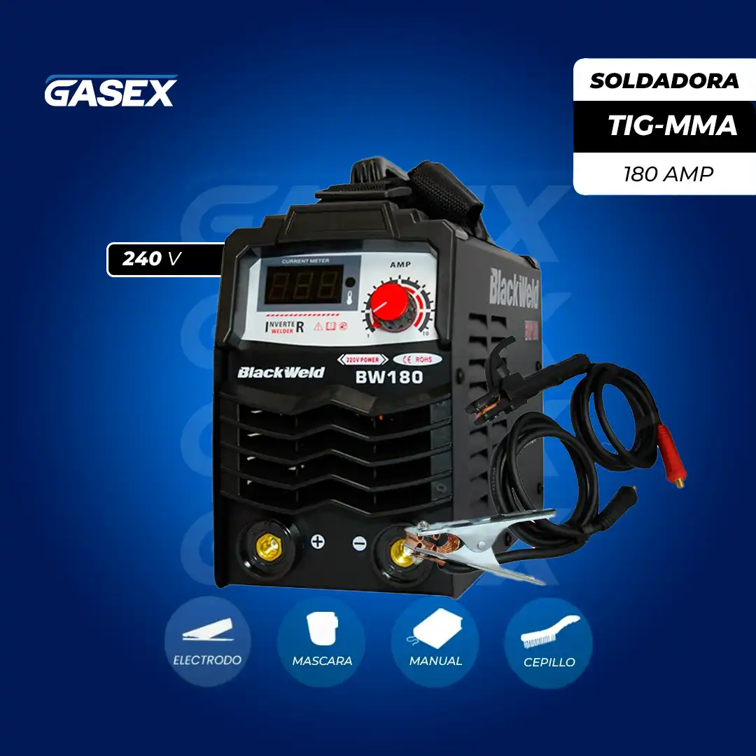 VENTA Soldadora Inverter MMA/TIG BlackWeld – BW180
