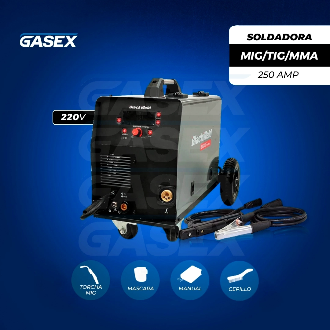 VENTA Soldadora MIG/TIG/MMA Blackweld – 250A/15kg